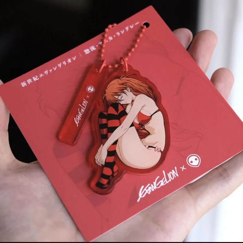 Evangelion Asuka funda para auriculares colgante llaveros Anime Ayanami Rei mochila encanto decoración Katsuragi Misato llavero regalos