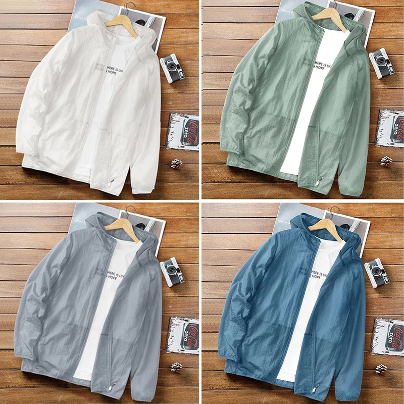 New Light Breathable Sun Protection Clothes Loose Sports Coat Trend Large Size Fishing Clothes Hooded Sun Protection Clothes