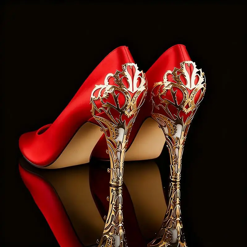 Alloy Heel Covers Retro Phoenix Hollow Out Detachable Heel Caps Anti-scratch for Office Ladies Daily Work High Heels