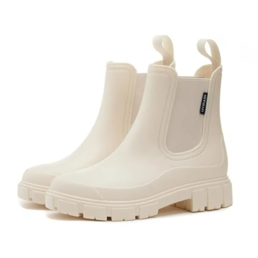

Short Rain Boots Women Waterproof Ankle Rainboots Fashion Chelsea Boots Non-Slip Garden Shoes for Outdoor Work Booties