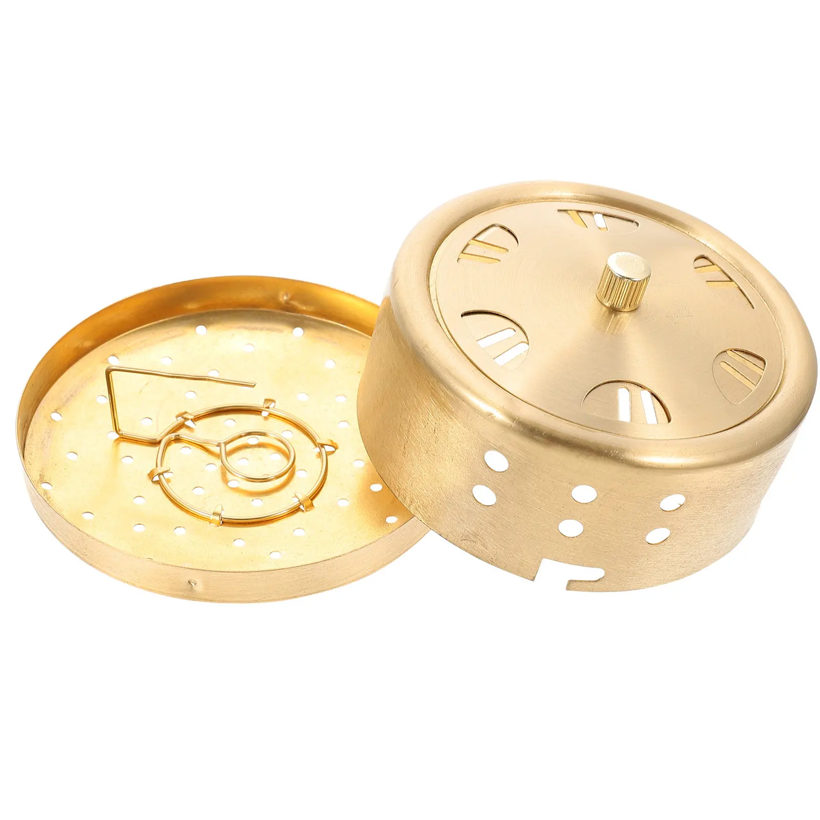 Copper Moxa Box Adjustable Smokeless Moxibustion Holder Easy Fix Moxa Sticks Portable Body Pain Relief Massage Tool
