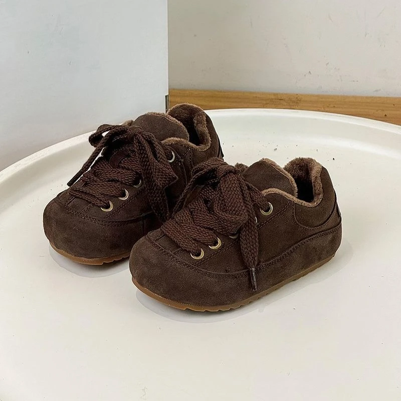 

Warm Cotton Kids Girls Thermal Insulated Winter Sneakers Cozy Non Slip Casual Shoes for Children New 2026 Autumn Winter Styles