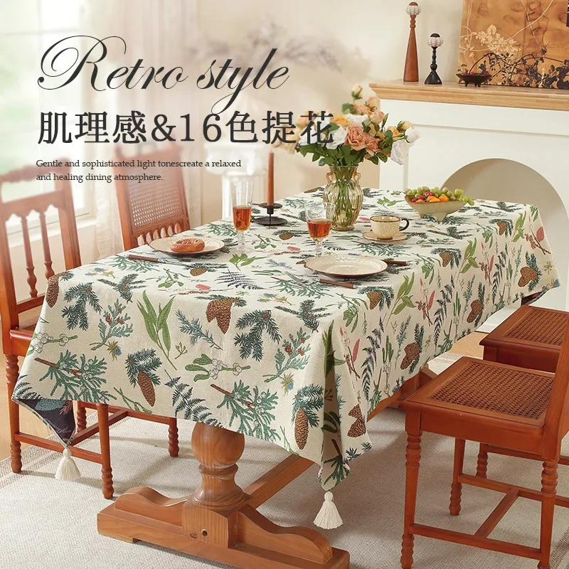 Rectangular coffee table mat,heat-resistant and dirt resistant dining cabinet mat,tablecloth,retro American countryside style