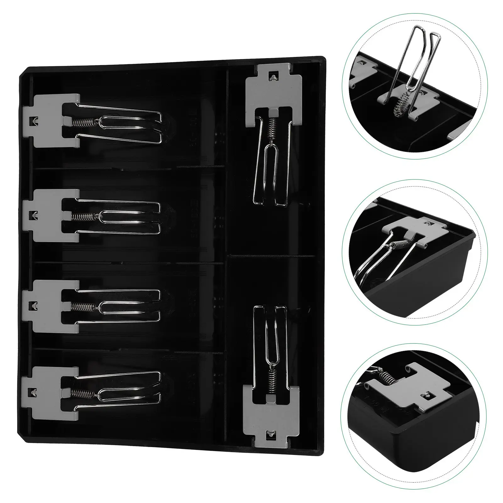 

6-Grid Cash Drawer Tray Professional Plastic Money Organizer with Easy-Access Coin Compartments Smooth Surface for Shop