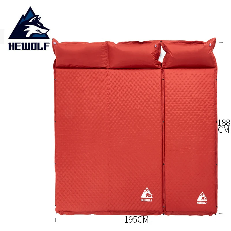 

Hewolf 2+1 Spliced Outdoor Thickness 5cm Automatic Inflatable Mattress Cushion Pad Family Tourist Tent Camping Mats Bed Heating