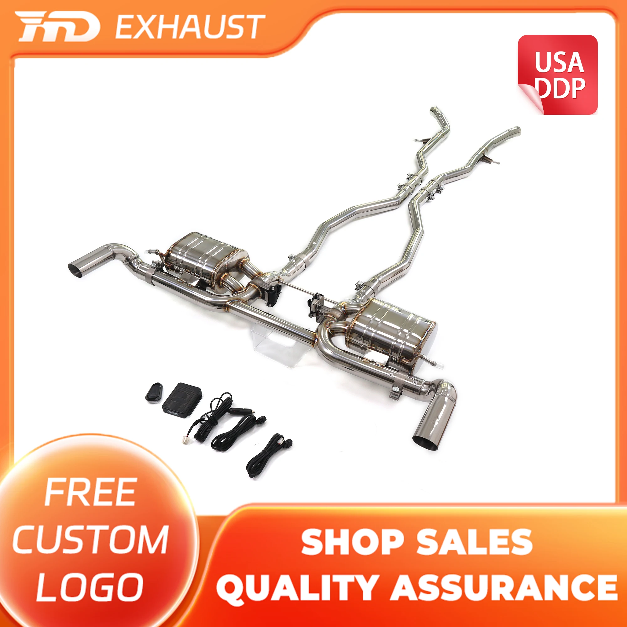 

HMD Exclusive customization of SS304 Exhaust System High Flow Performance Catback for Benz ML400 W166 with Valve