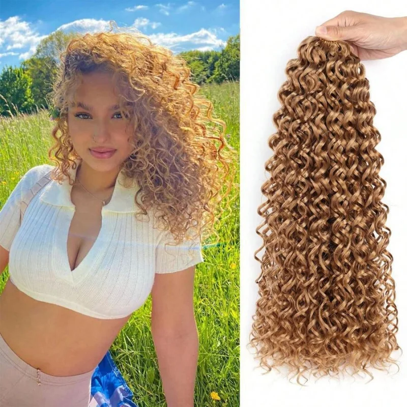 

gogo African twist wig long curly hair water synthetic fiber low-temperature silk deep wave natural