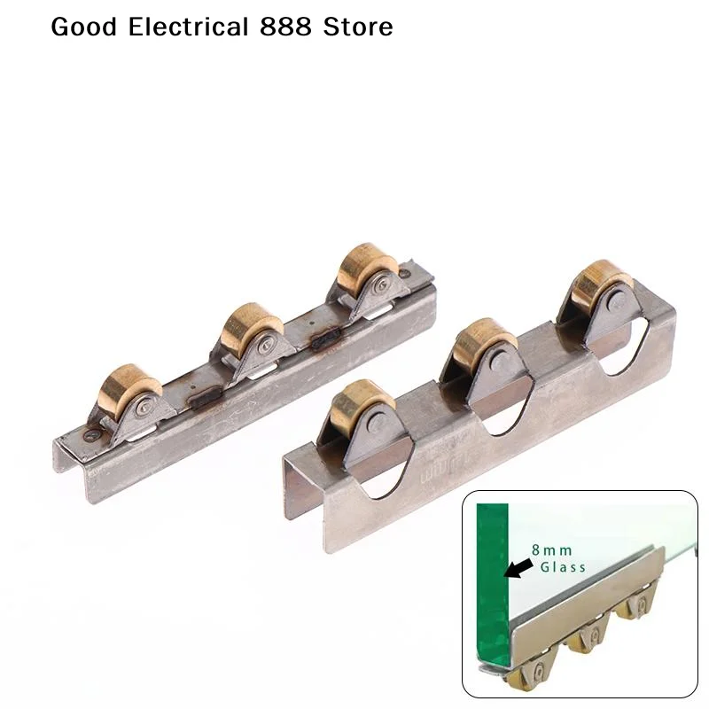 【GE】8mm/10mm Sliding Door Roller Clamp Stainless Steel Wheel Pulley Rollers For Bathroom Glass Door Shop Display Cases