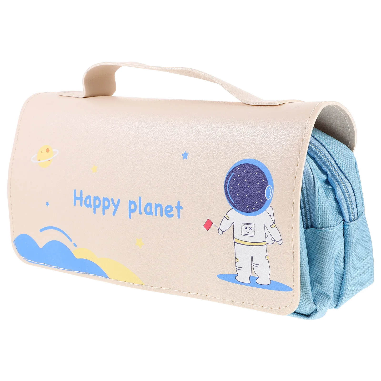 

Portable Canvas Pencil Bag Large Capacity Simple Stereoscopic Design Zipper Closure for Students Daily Use Pen Storage Pouch