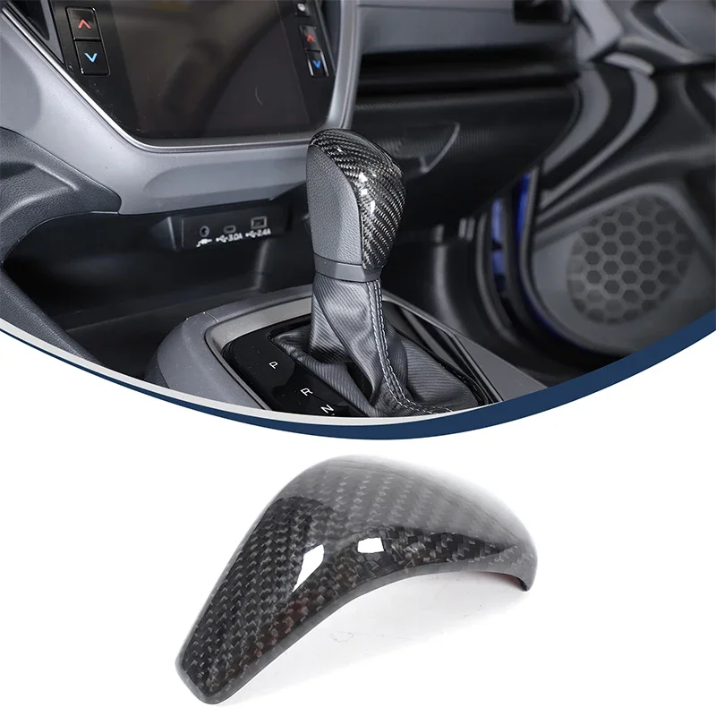 For Subaru Crosstrek 2023-2024 Real Carbon Fiber Car central control gear head decorative cover sticker car interior accessories