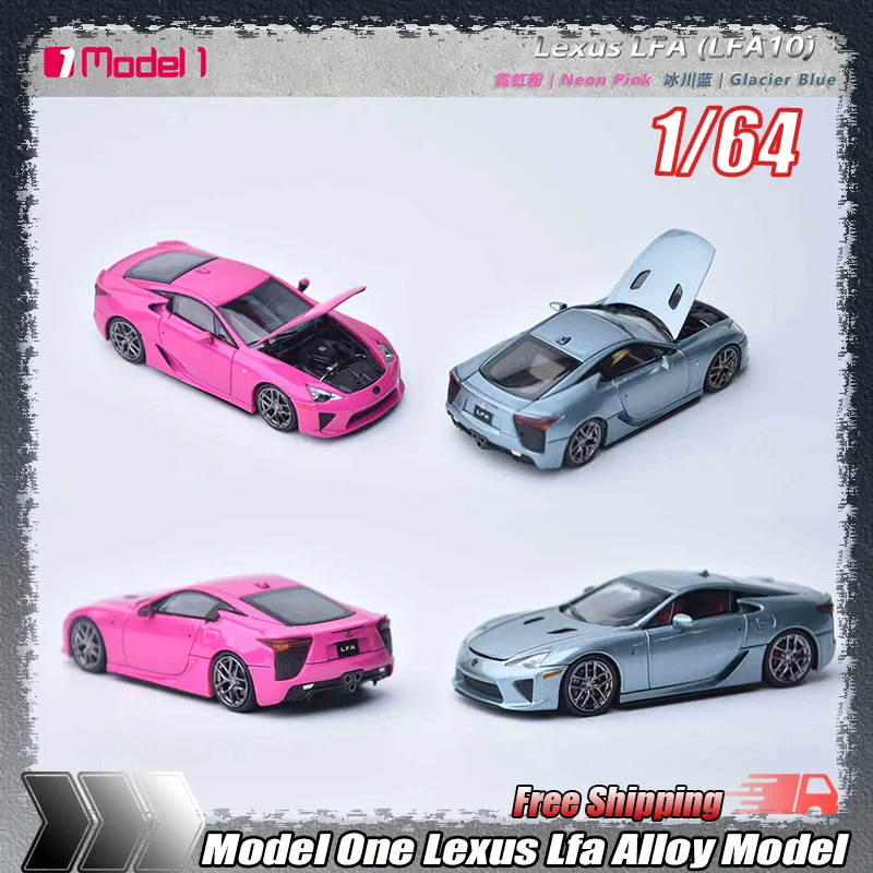 

New Model One 1:64 Lexus Lfa Alloy Die-Casting Car Model Two Door Sports Car Neon Pink Glacier Blue Custom Children'S Toys Gifts