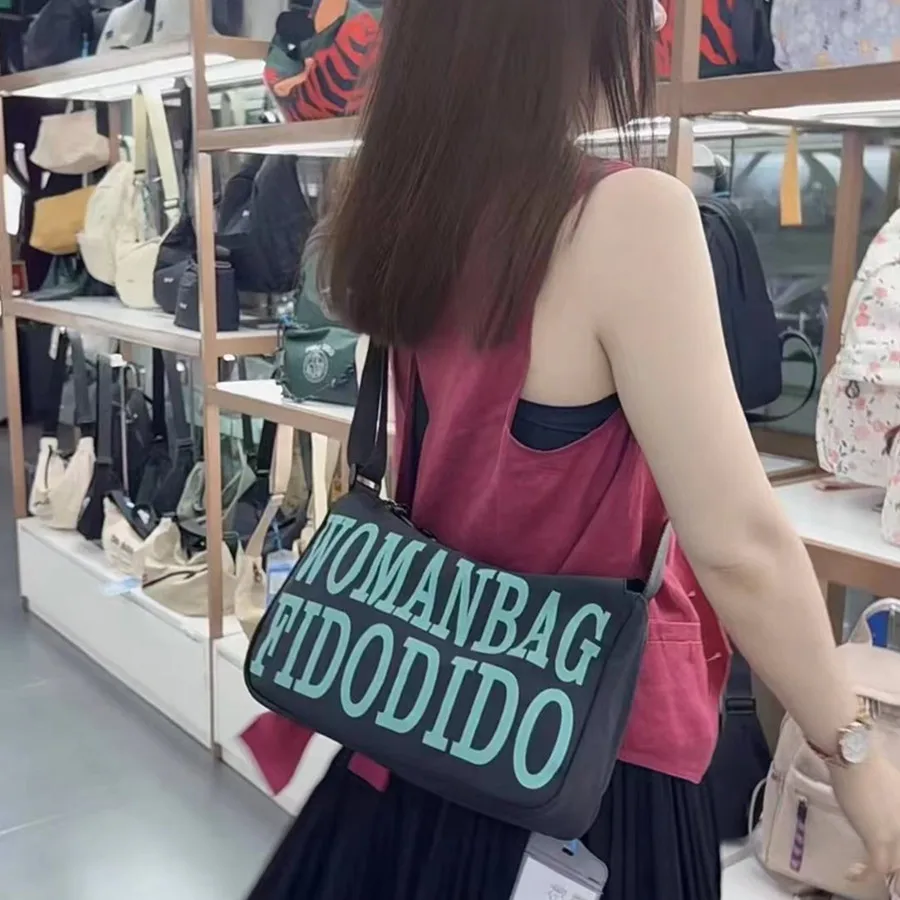 

FIDO DIDO Shoulder Crossbody Bag Men's Bag Women's Bag High-density Nylon Waterproof Hardware Brand Zipper Genuine 2505-1