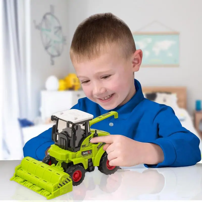 Farm Tractor Car Toy Pull-back Toy Model Simulation Harvester Vehicle Early Education Gifts Boy Children Tractor Car Gifts