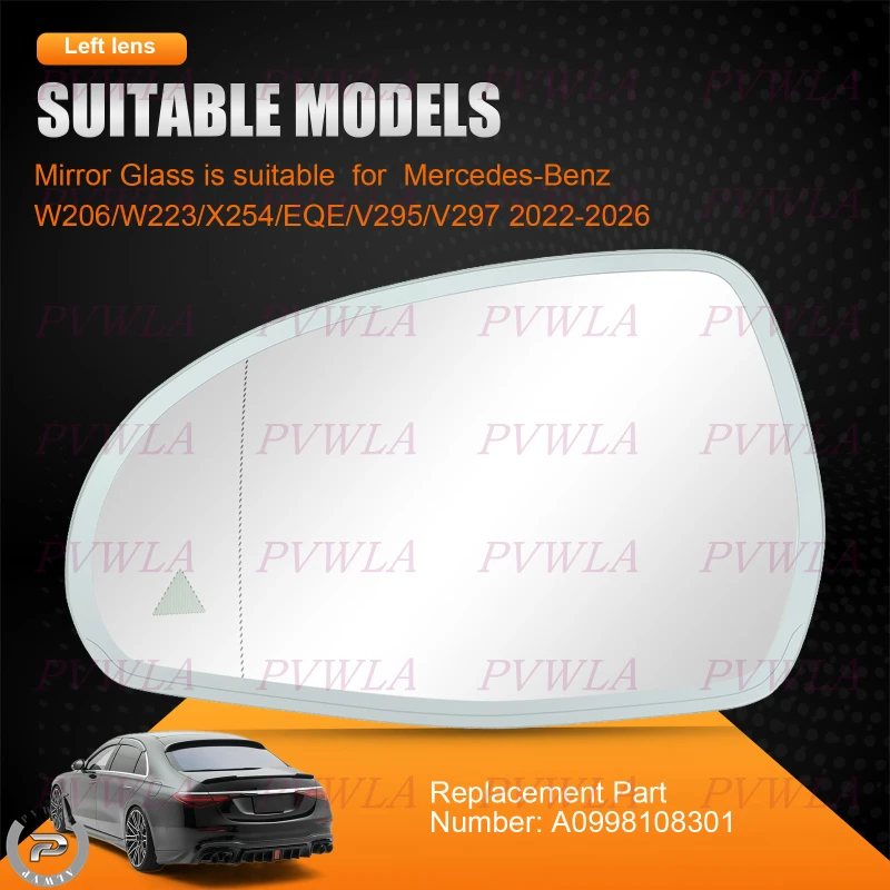 Blind Spot Anti-Glare Side Mirror For Mercedes-Benz W206 W223 X254 V295 V297 2022 2023 2024 2025 2026 Rearview Mirror Glass