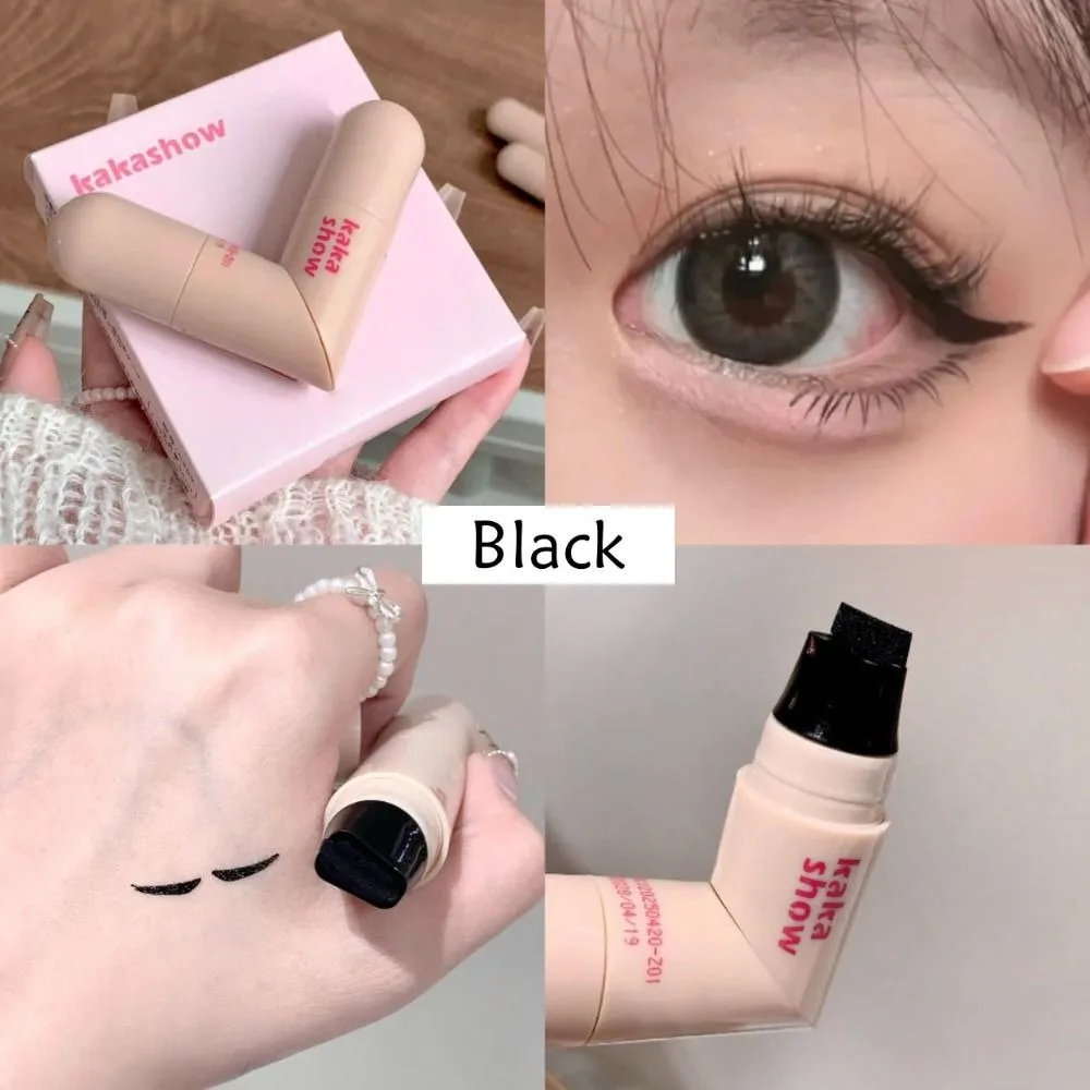 ใหม่กันน้ําอายไลเนอร์แสตมป์ Quick แห้งพับ Eye Liner แสตมป์หมุนได้ Long Lasting Eyeliner แสตมป์ปากกา