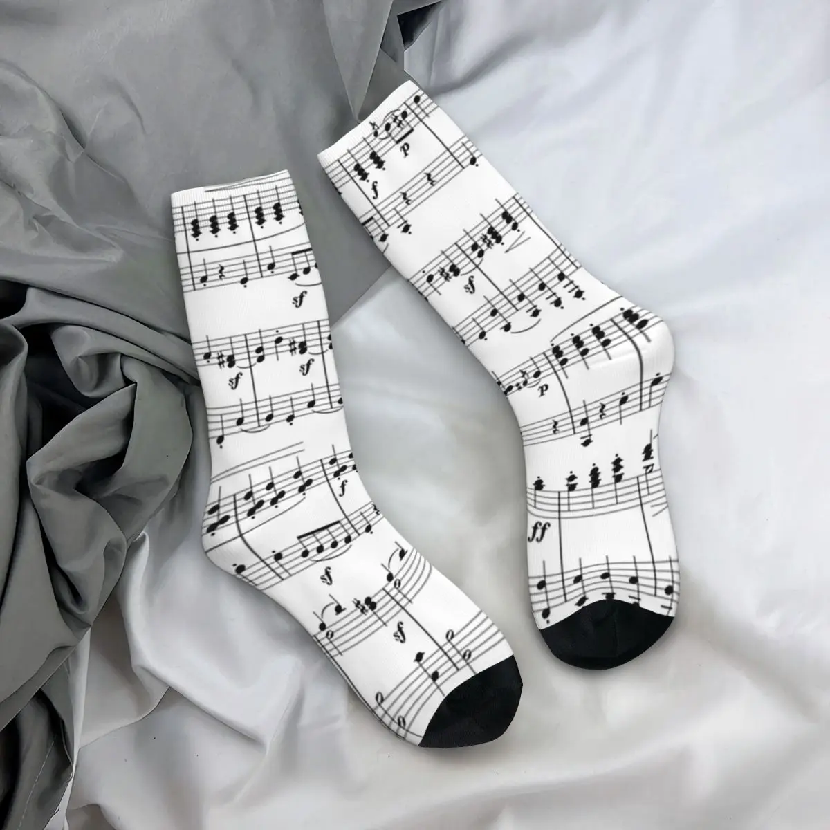 Sheet Music Socks Harajuku Sweat Absorbing Stockings All Season Long Socks Accessories for Unisex Gifts