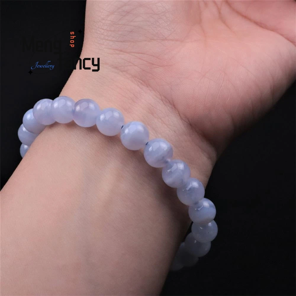 Natural Crystal Blue-grained Stone Translucent Body Bracelet Simple Exquisite Fashion Jewelry Personality Popular Holiday Gifts