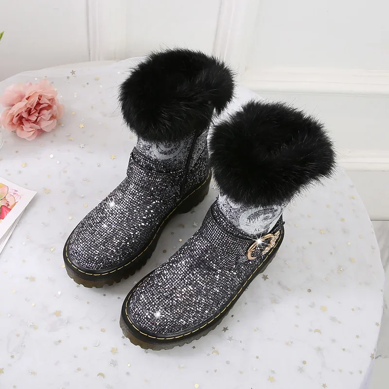 New Disney girls cartoon frozen boot elsa princess Fashion long boots plus velvet children\'s shoes