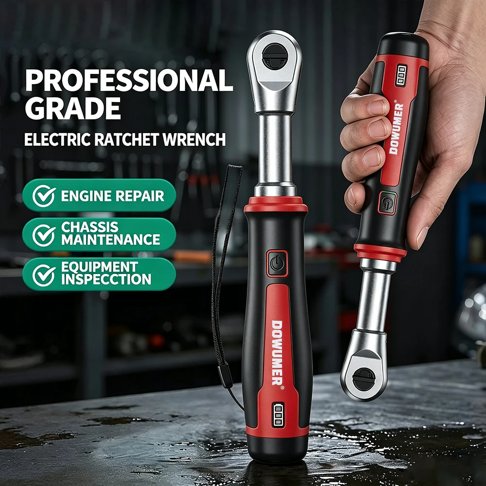 1/4 Cordless Electric Ratchet Wrench 3.6V 320 RPM Auto Manual USB-C Rechargeable LED Light for Home Automotive Repair Tool