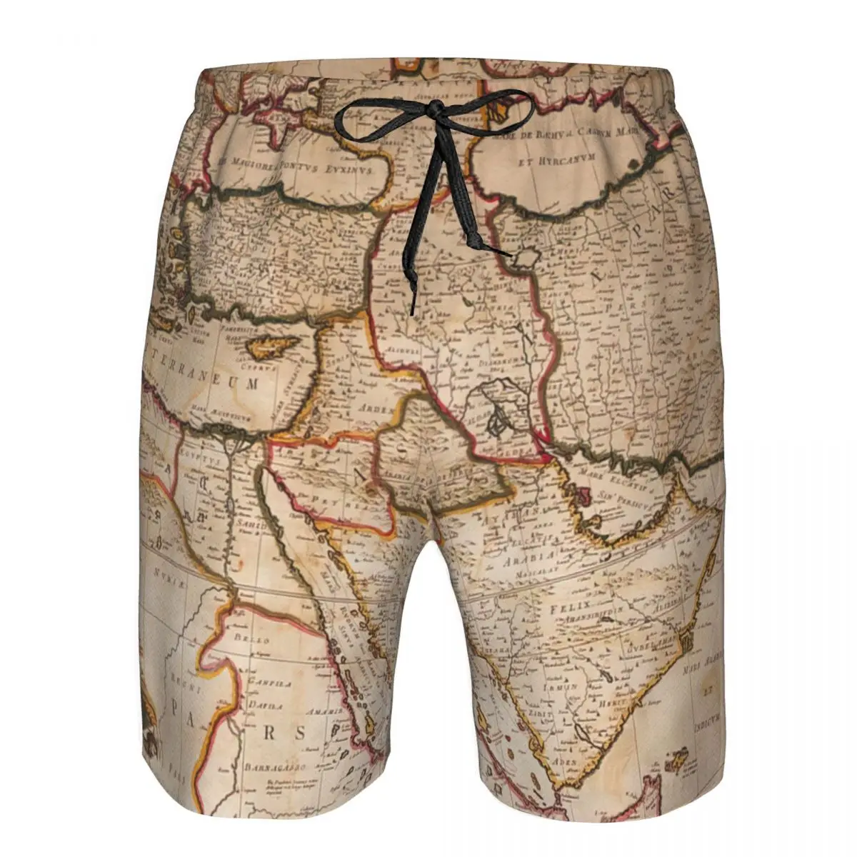 Pantalones cortos de playa para hombre, bañador de secado rápido, divertido, urbano, 3D, Mapa del Imperio Otomano del siglo 17