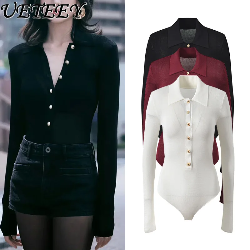 

2026 Spring New Fashion Retro French Simple Elegant Cardigan Slimming Turn-Down Collar Short Knitted Sweater Tops for Women