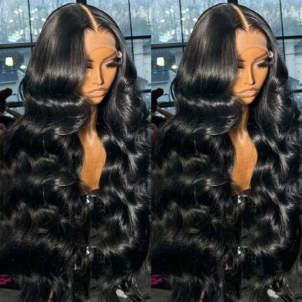 

100% Brazilian 40 Inches Black Loose Body Wave 13x6 Hd Transparent Lace Frontal Wigs Human Hair Cheap On Sale For Women Choice