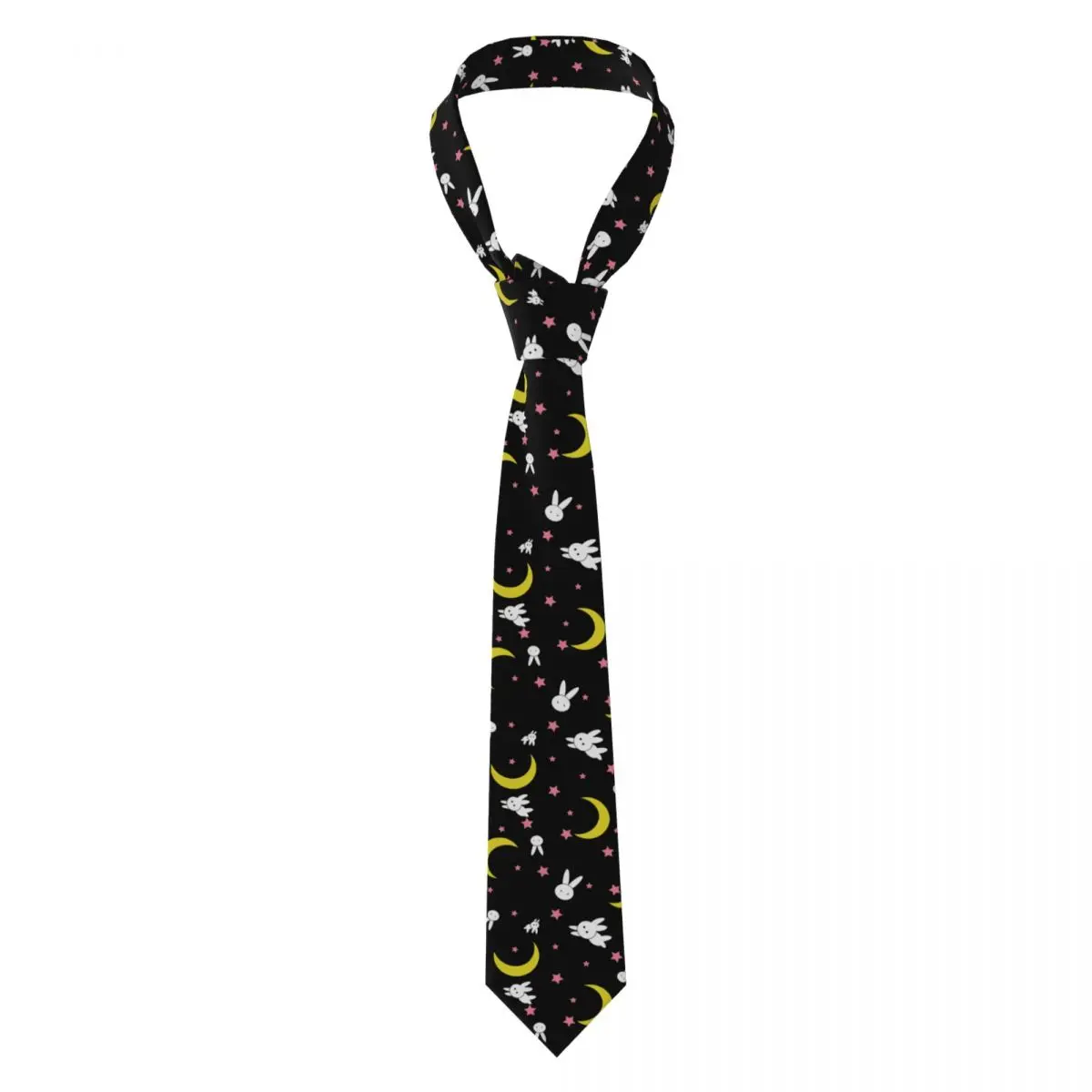 

Custom S-Sailors M-Moons Pattern Necktie Men's Silk Kawaii Japanese Anime Neck Ties for Office