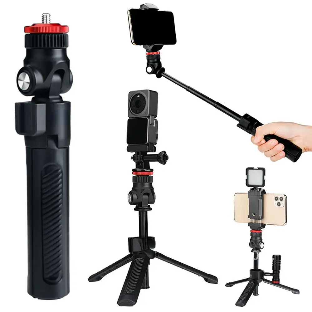 

2-in-1 Multi-function Selfie Stick for DJI ACTION 2 Tripod Stand Phone Mount Accesories for Gopro 10 Tripod for Camera