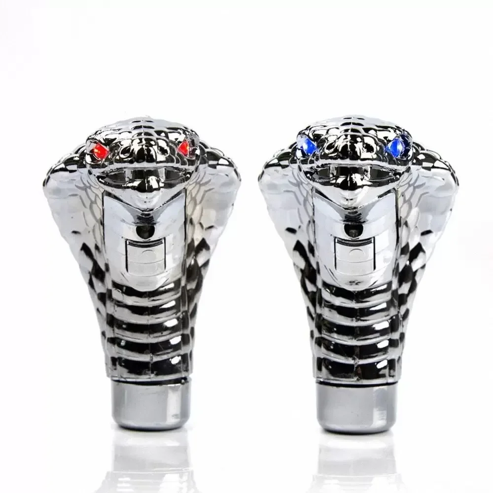 Car Manual Gear Shift Knob Stick Led Eyes Chrome Cobra Snake Cool Shift Lever