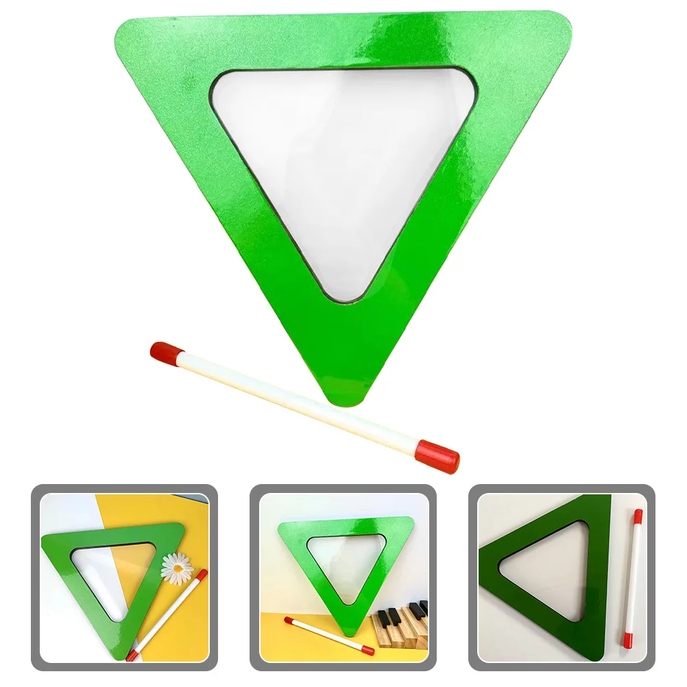 1 Set Triangular Hand Drum Kids Percussion Instrument With Drumstick For Children Music Performance Durable Hand Drum Percussion