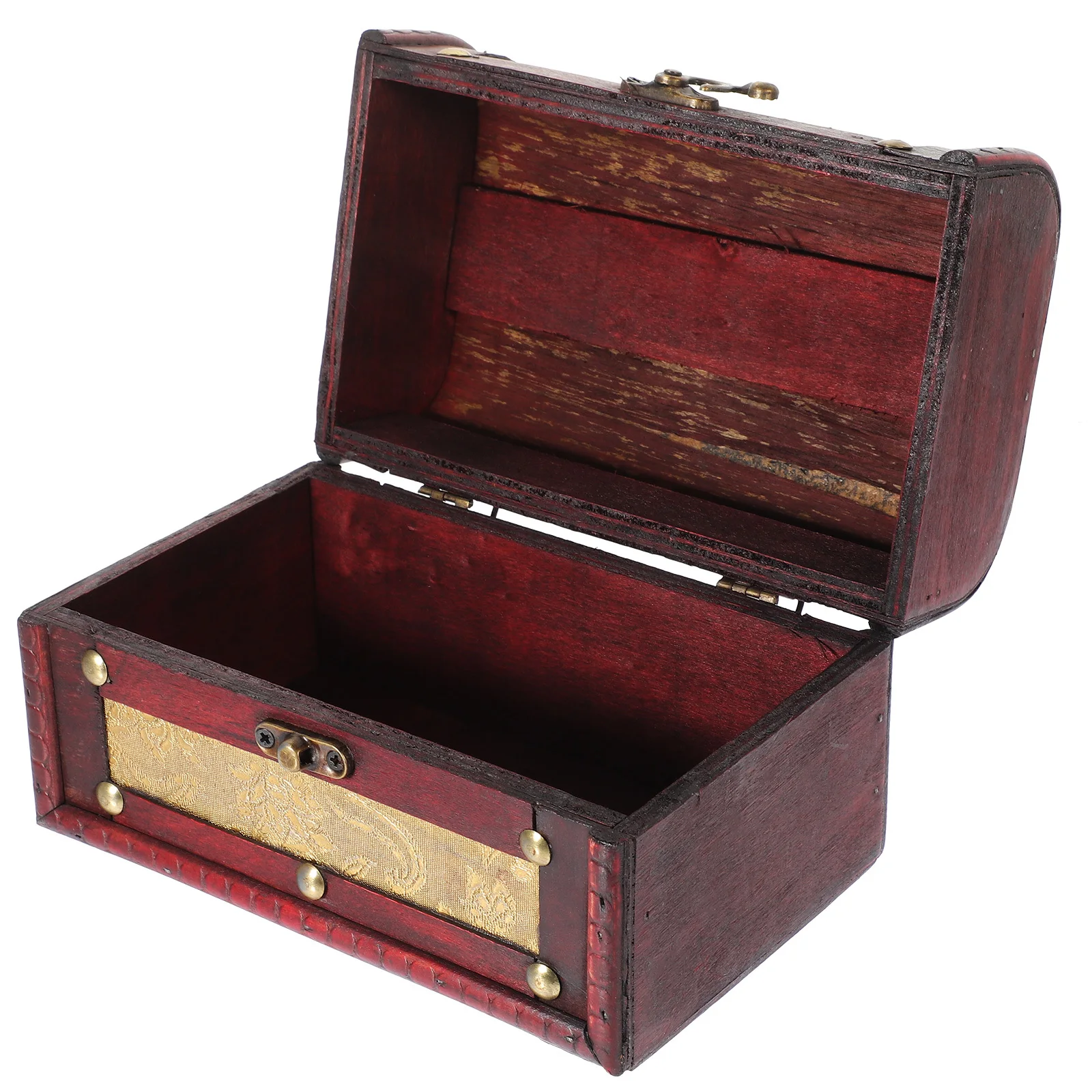 Wooden Treasure Box Jewelry Storage Case Retro Trinket Box Photo Prop Vintage Keepsake Chest Jewelry Chest Photo Prop