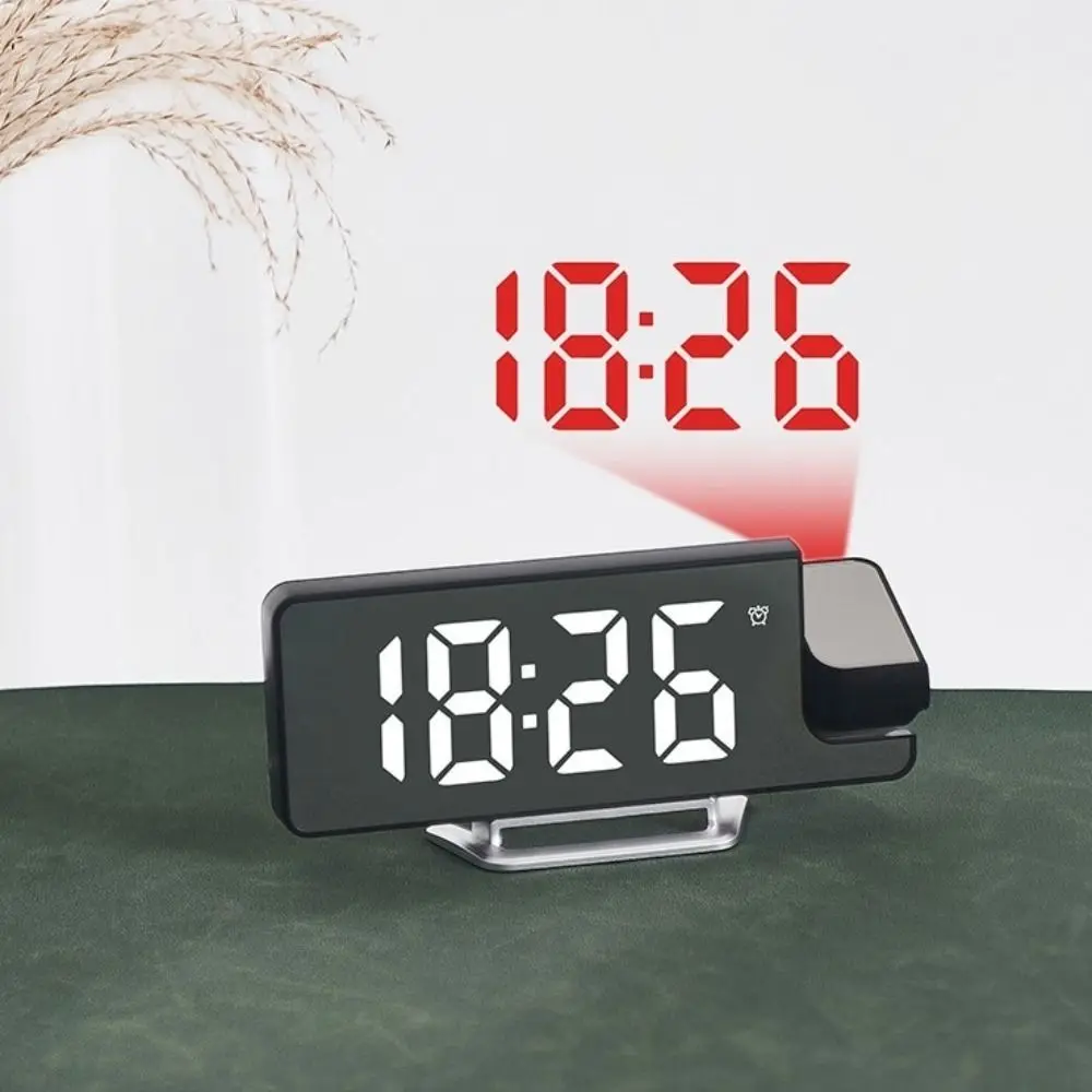 

Date/Temperature Display Projection Alarm Clock Brightness Adjustable 12/24H Projector Ceiling Clock 180° Rotating Projection