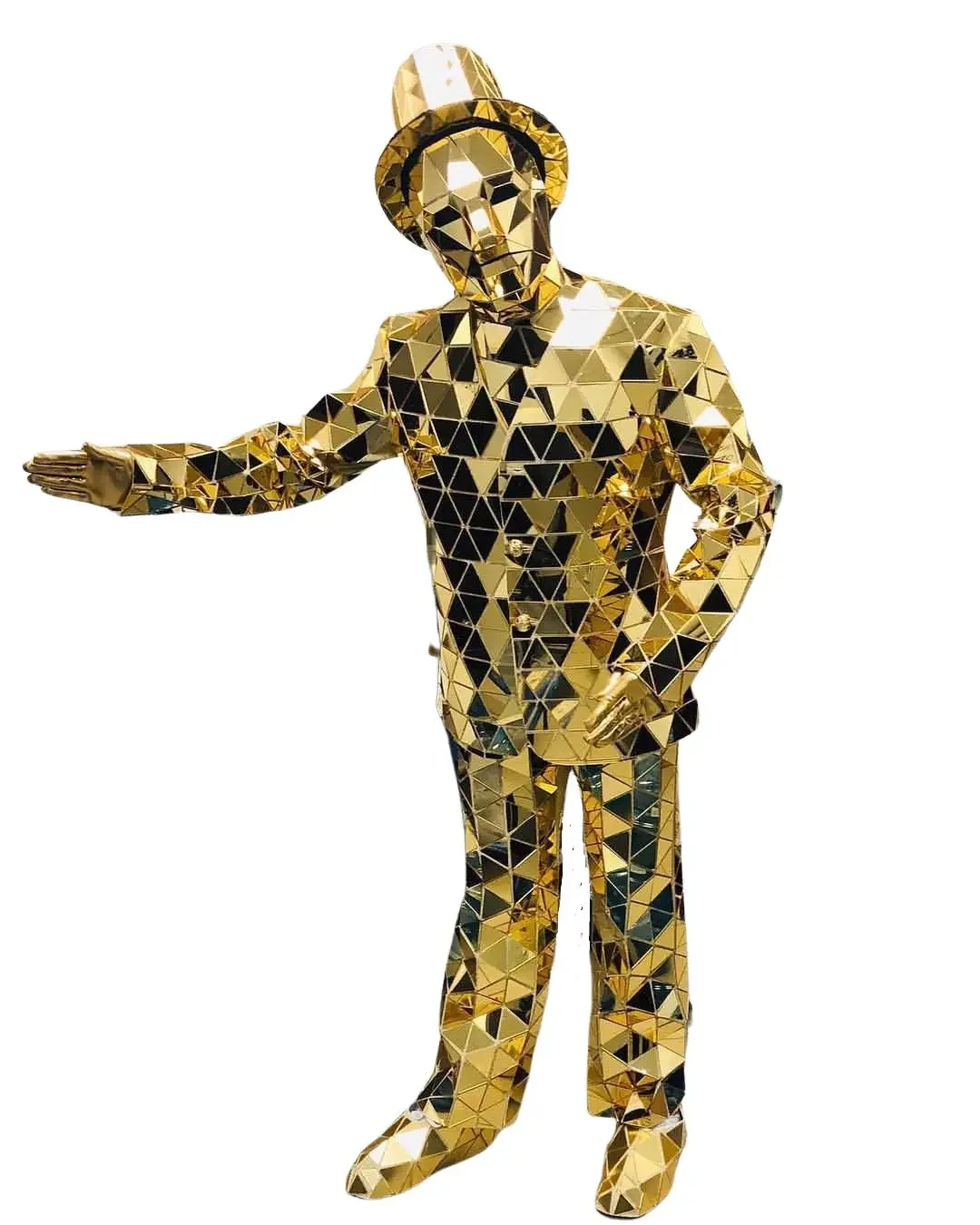 بدلة أداء مرآة مخيطة يدويًا بدلة عرض للرجال فستان المسرح قناع زجاجي للهالوين زي تنكري ملابس عيد الميلاد