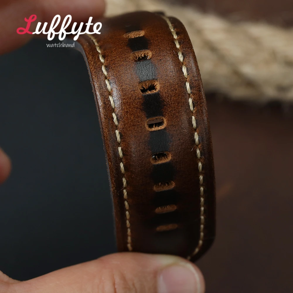 اليدوية خمر الجلود حزام (استيك) ساعة 18 مللي متر 20 مللي متر 22 مللي متر 24 مللي متر 26 مللي متر مع النفط الشمع رئيس طبقة جلد البقر حزام سوار المعصم الفرقة