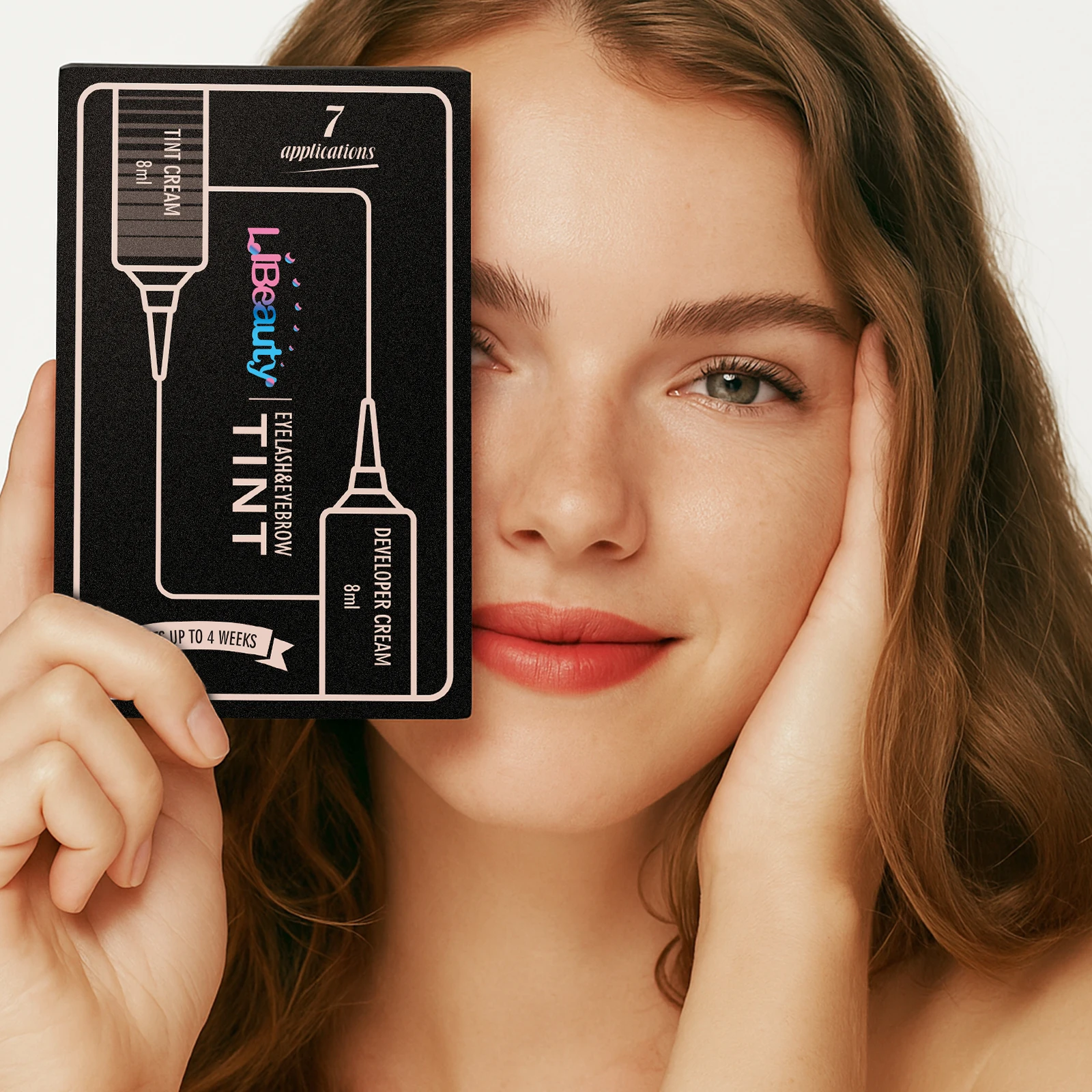 Libeauty novo 8ml preto cílios sobrancelha tintura lash matiz kit sobrancelha realçador rímel elevador matiz tatuagem olhos lash almofadas de amolecimento ferramenta