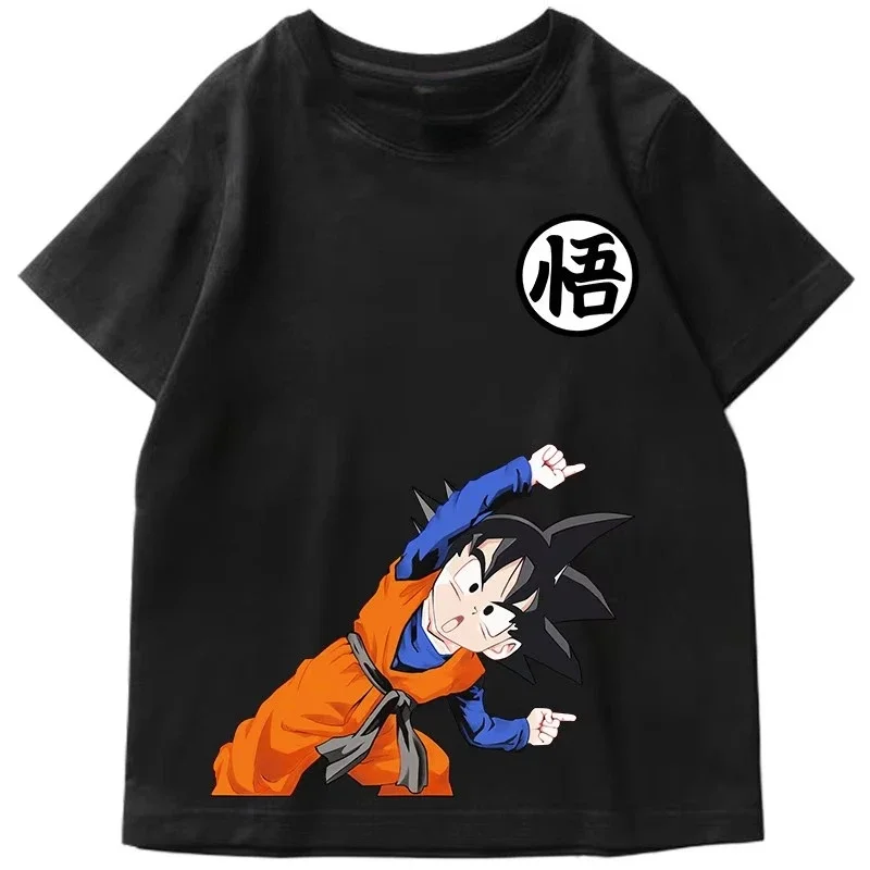 Das neueste Sommer-T-Shirt mit Goku-Cartoon-Print aus 100% Baumwolle mit atmungsaktivem und bequemem Design. – Detail 3