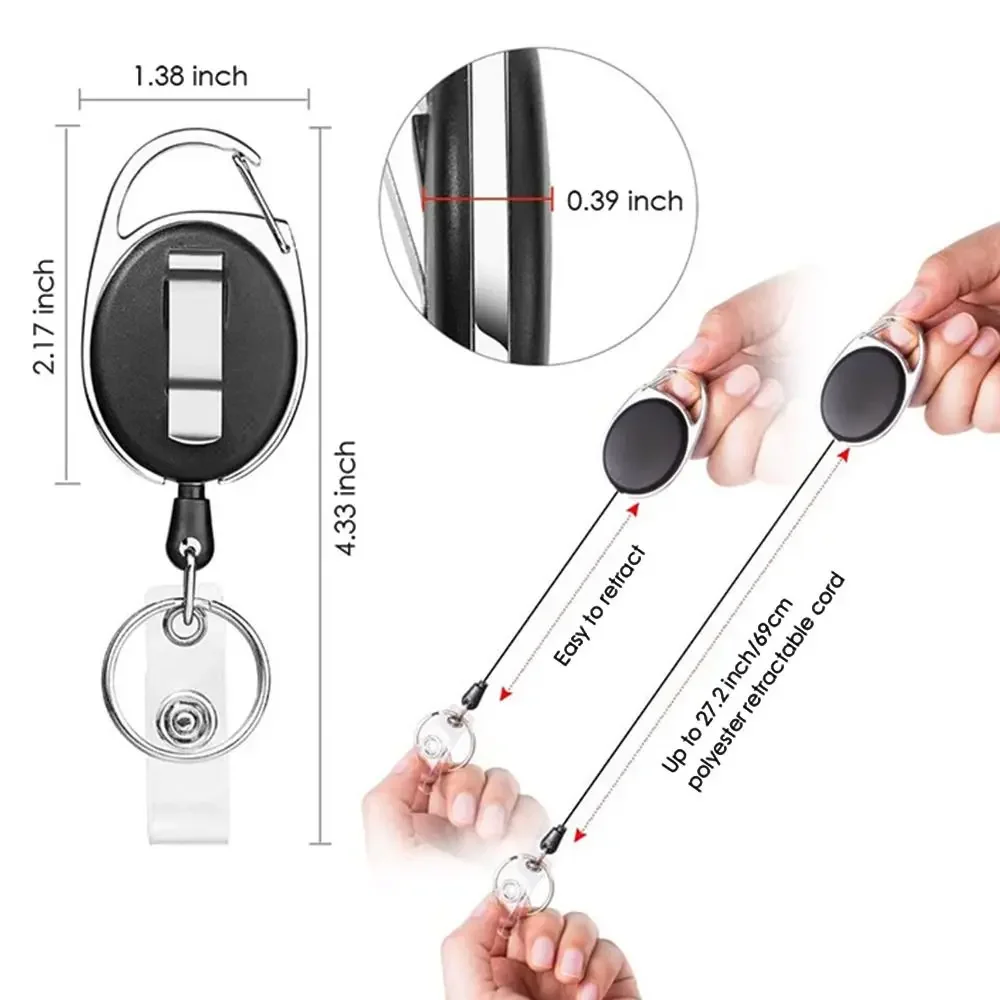 

Чехол для автобусной карты, выдвижной выдвижной держатель для бейджа, овальный, несколько цветов, держатель для бейджа, зажим для бейджа на открытом воздухе