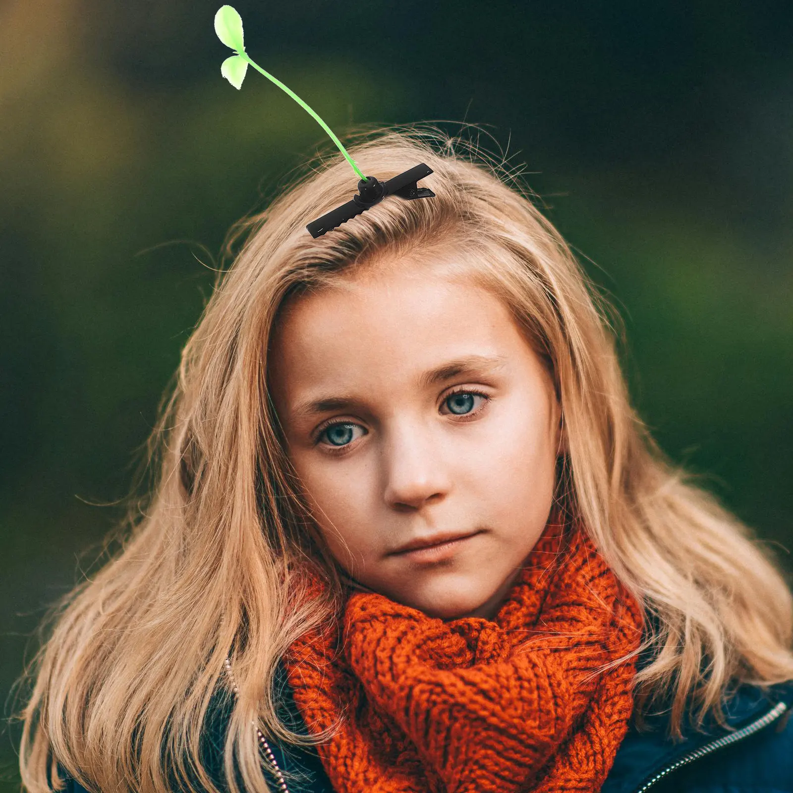 

30 шт. Забавные заколки для волос в виде растений: мини-ростки, бобы, аксессуары для девочек, легкие, долговечные, с зелеными листьями