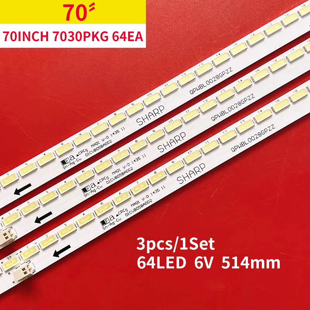 

TV LED Backlight Strips For SHARP LC-70C6400U LC-70LE550U LC-70LE600U LC-70LE640U LC-70LE650U LC-70LE660U LC-70LE661ULC-70SQ15U