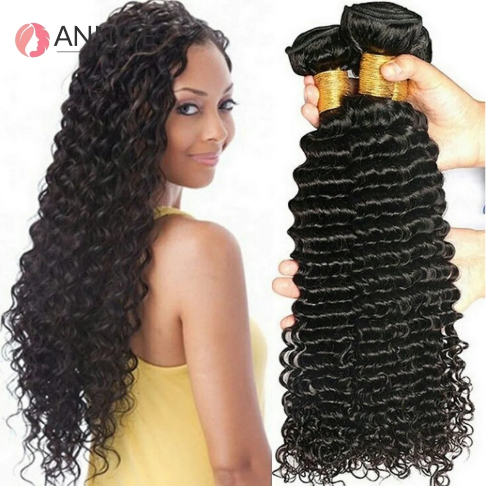 

Deep Wave Bundles 100% Human Hair Brazilian Weaving Virgin Human Hair Natural Hair Extensions Curly Human Hair Bundles Wholesale