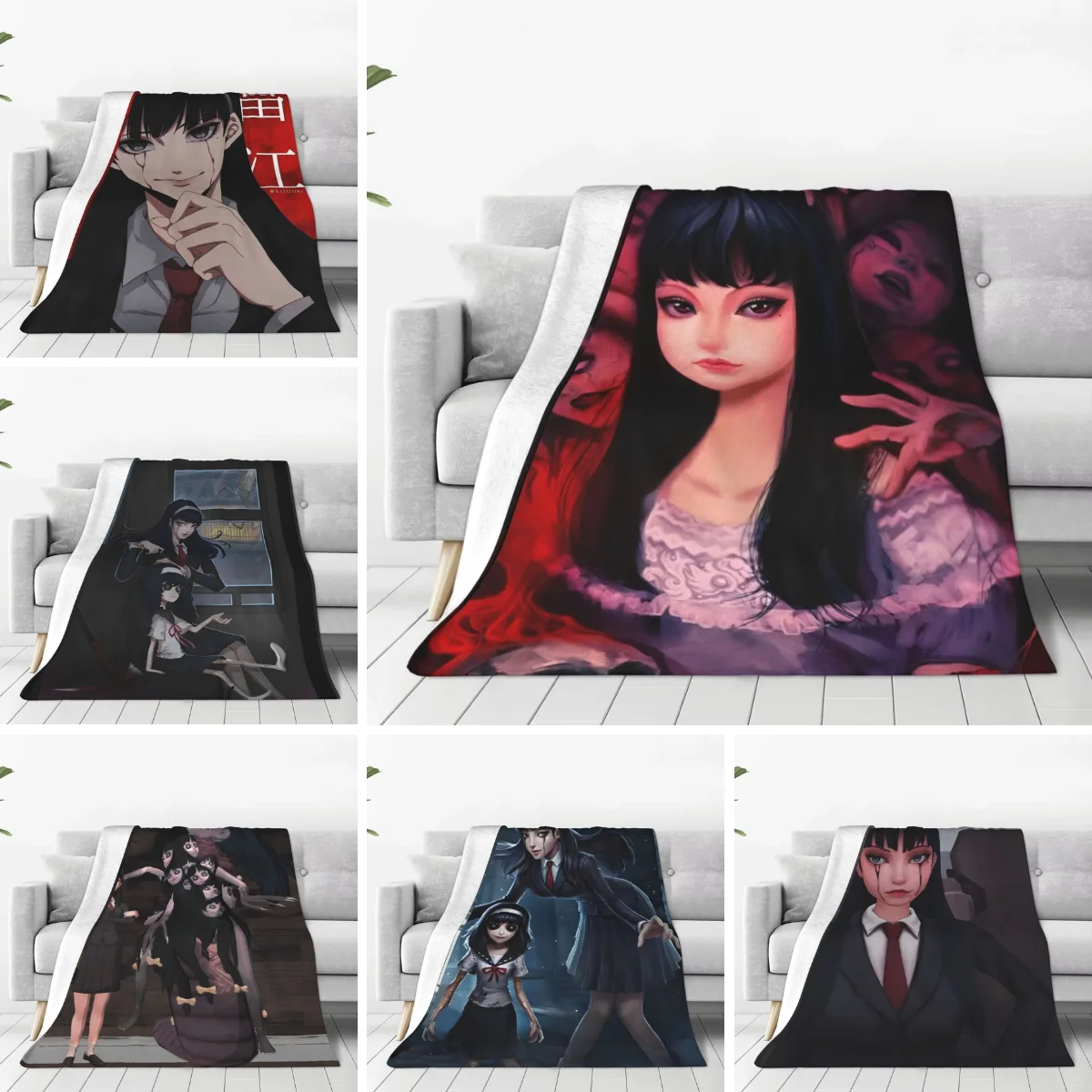 Soft Blanket Airplane Travel I-Identitys V Game Kawakami Tomie Bedding Throws Flannel Bedspread For Couch Chair SSofa Bed Cover