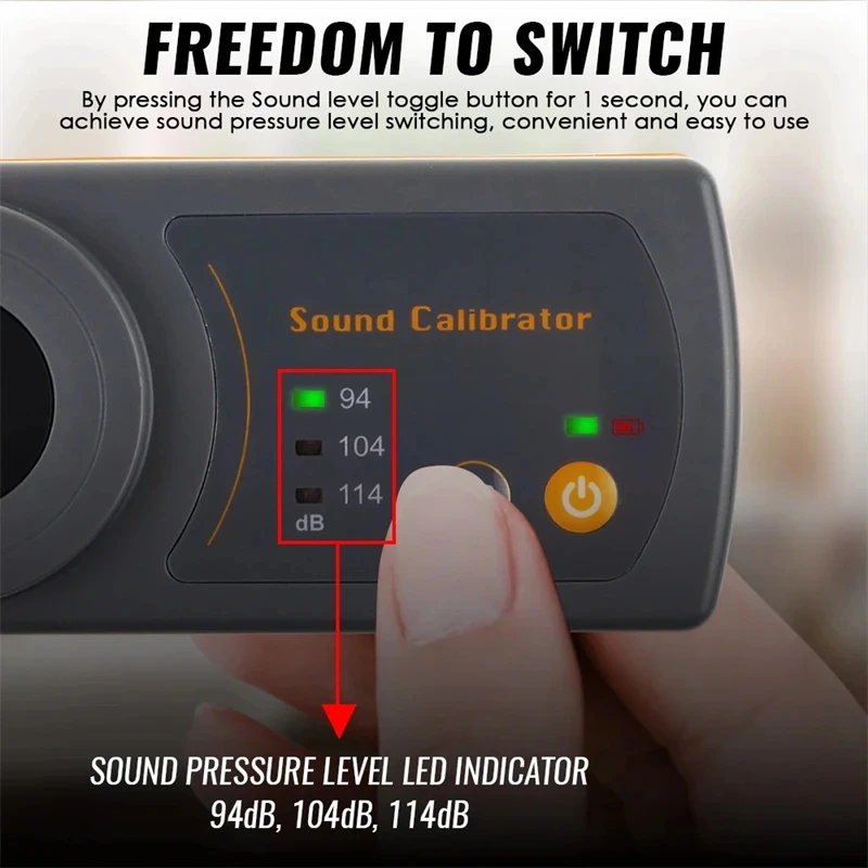 Professional Acoustic Sound Level Calibrator 94dB 104dB 114dB Decibel Meter Calibration Tool for 1/2 Inch (13.2mm) Microphones
