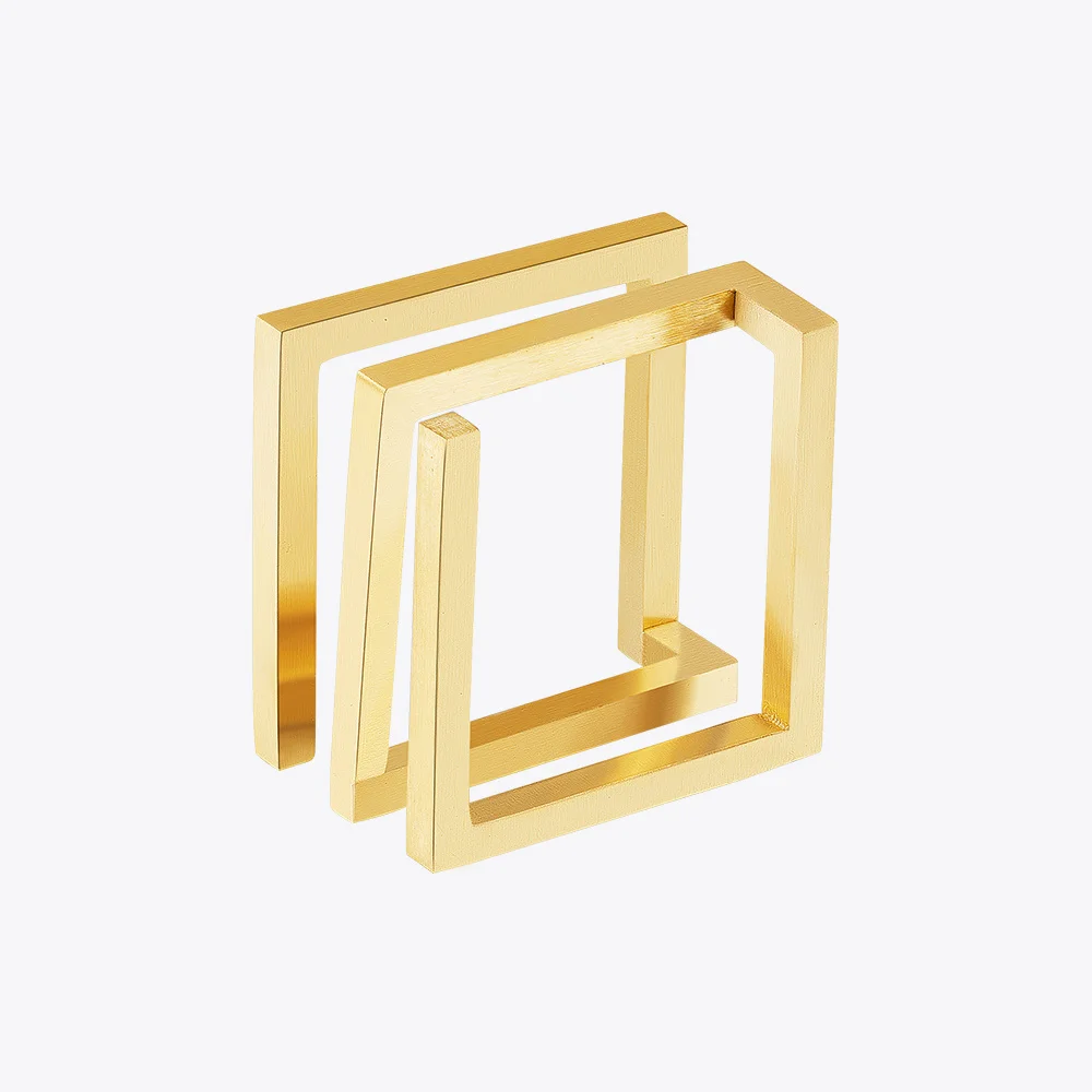 

Geometry Square Line Ring For Women Anillos Mujer Gold Color Stainless Steel Fashion Jewelry Rings Simple Office 4196