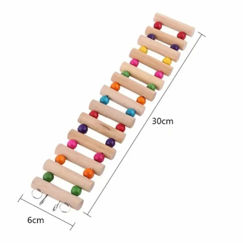 Wooden Hamster Climbing Stairs Parrot Hamster Play Toys Guinea Pig Chinchilla Seesaw Sports Play Toys Small Pet Products view 6