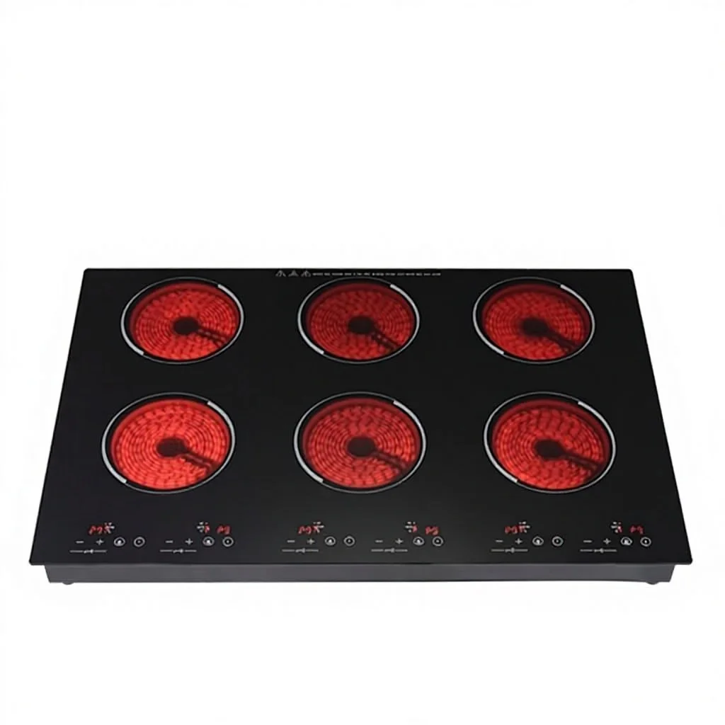 Fuge Five-Head European Style Household Induction Cooker with Microcrystalline Panel Touch Control Waterproof 2000-8000W Power
