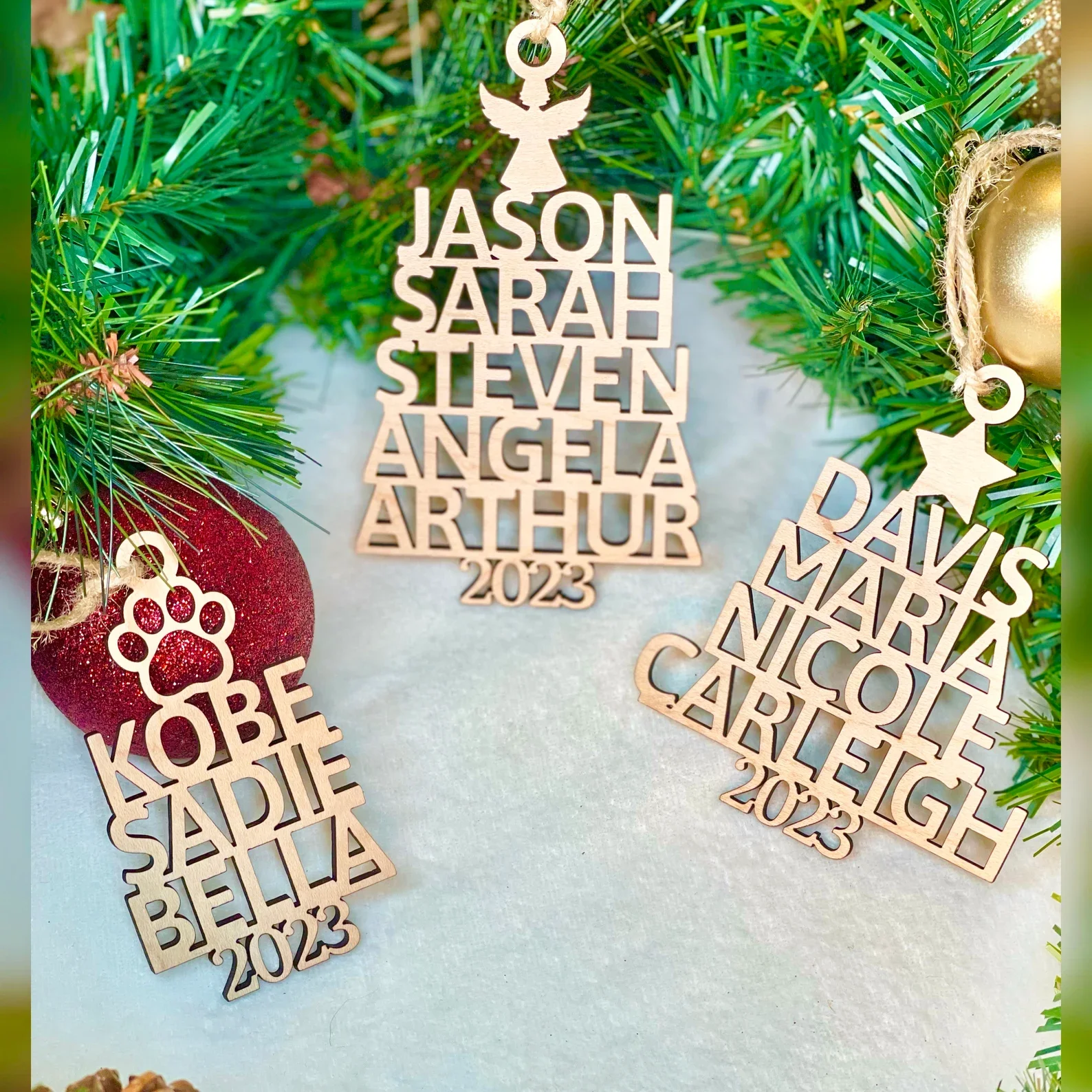 Custom Family Ornament, Family Name Christmas Tree Ornament, Christmas Tree Name,Personalized Family Name