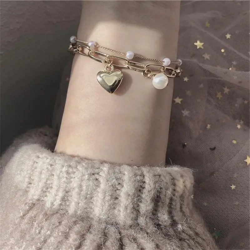 Vintage-Stil Perlen-Liebesarmband, Hochwertiges Elegantes Damen-Perlenarmband, Exquisites Armband zum Verschenken an Töchter und Frauen – Detail 1