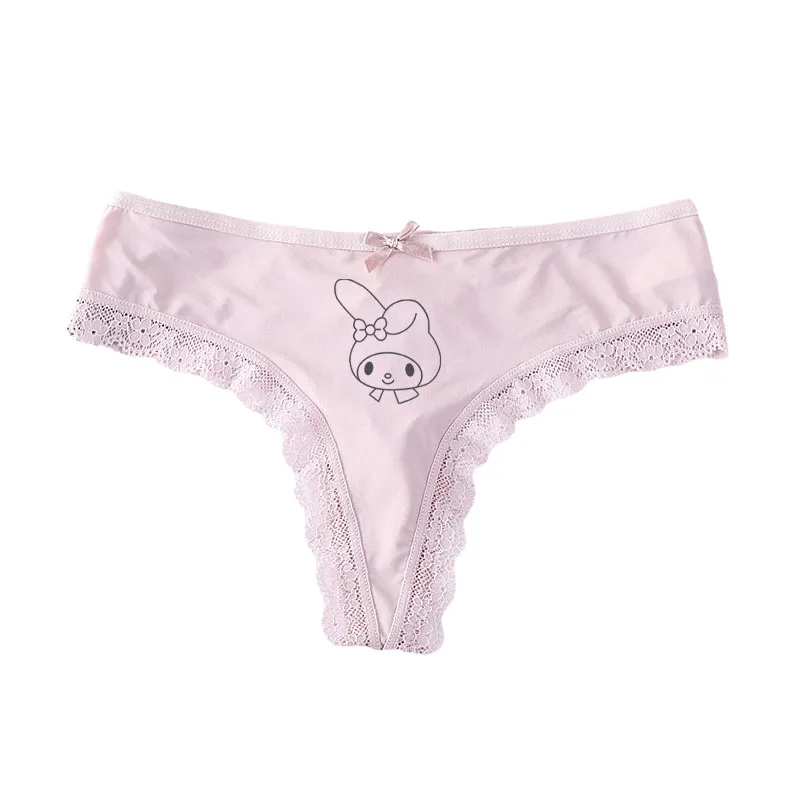 Pure Sexy Melody Hellokittys Couple Underwear Mid-Waist Sexy Thong Men Women Comfortable High Elastic Large Size Sexy Underwear