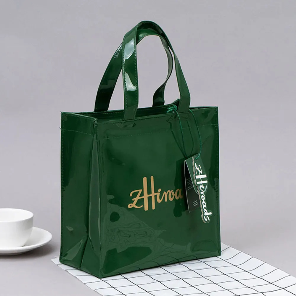 Eco-Friendly Brand Beach PVC Women's Reusable Shopping Bag Tote Shoulder Bag with Zipper Grocery Bag for Ladies