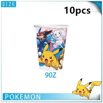寶可夢氣球生日快樂橫幅皮卡丘派對裝飾杯盤一次性餐具蛋糕裝飾背景貼紙T 10 最佳銷售 寶可夢主題生日派對裝飾 - №4